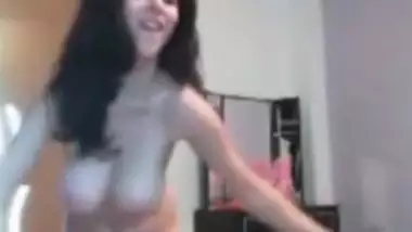 Big Boobs Teen College babe strips and dances