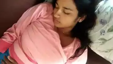 Sleeping girl boobs pressed by bro