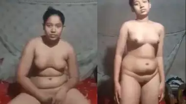 Beautiful cute innocent girl making nude video for Bf