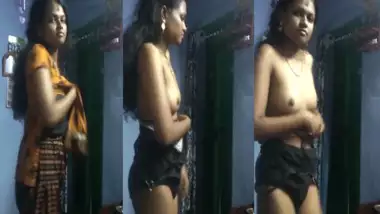 Small tits Tamil girl changing her dress on cam