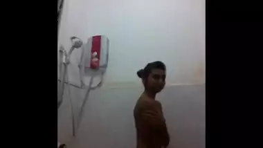 indian teen babe sanjana in bathroom