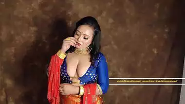 Indian model bold shoot for diwali with open blouse